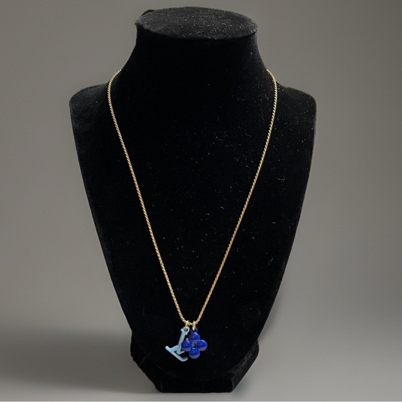 Upcycled Louis Vuitton Zipper Pulls and LV Charms on GP Silver 925 Necklace - Picture 6 of 9